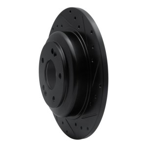 Hyundai Genesis Coupe Brake Rotor (1) - Rear Right - R1 Concepts - Drilled & Slotted - Black - `10-`16